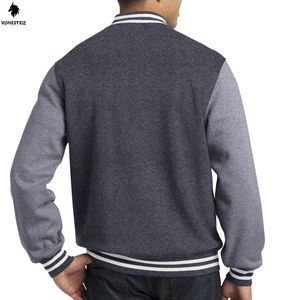 Veste universitaire en laine décontractée pour hommes, col montant, capuche haute, coupe-vent, lumière chaude, confortable, style lettre, prix raisonnable - Product Image 3