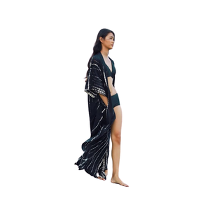 Vestido Kimono Largo de Playa con Diseño Moderno, Estampado Sólido, Ecológico y Transpirable, Colección de Exportador Indio en Oferta - Product Image 1