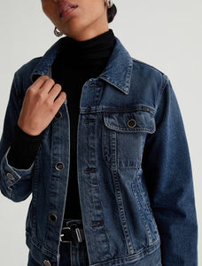 Veste en jean 100 % coton pour femme, haute qualité, personnalisée, respirante, fine, col rabattu, style hip-hop, printemps-automne, OEM - Product Image 2