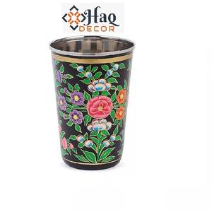 Taza de Acero Inoxidable y Cobre Pintada a Mano, Ecológica, Aislante para Bebidas Frías/Calientes, de Grado Alimenticio, Estilo Indio, 20 oz, Venta al Por Mayor - Product Image 6
