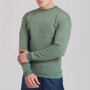 Vente en gros polaire 320gsm oversize coton impression broderie chaud ras-du-cou sweat pulls pour unisexe personnalisé - Product Image 5