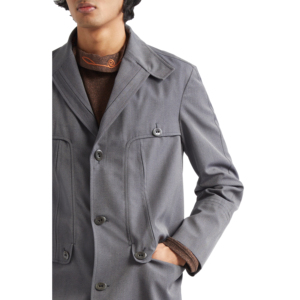 เสื้อโค้ทขนแกะตัวยาวสำหรับผู้ชาย, เสื้อโค้ทขนแกะกระดุมแถวเดียวสำหรับฤดูหนาว - Product Image 5