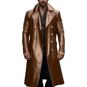 เสื้อโค้ทคอปกพับแบบทันสมัย ปรับแต่งสีได้ เสื้อโค้ทมีสไตล์สำหรับผู้ชาย ผลิตจากหนังวัวคุณภาพสูงโดยผู้ผลิต - Product Image 1