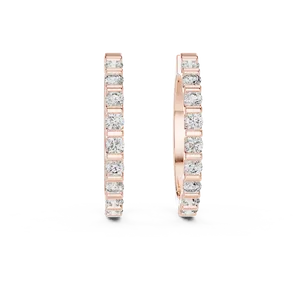 Round Diamond <b>Sterling</b> <b>Silver</b> <b>Hoop</b> <b>Earrings</b> in Rose Gold/Gold/<b>Silver</b> 3.72gm - Product Image 2