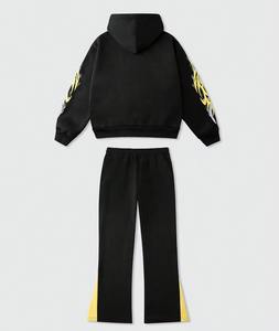 Conjunto de sudadera y pantalones de chándal con estampado personalizado para hombre con diseño de hombros caídos | Chándal de calle Premium - Product Image 6