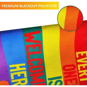 Paquete de 2 Banderas de Jardín Progress Pride, Todos son Bienvenidos Aquí, LGBT, 12x18 Pulgadas, Doble Cara, Banderas LGBTQ Transgénero Gay - Product Image 5