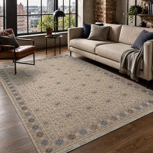 <b>Rug</b> Weavers RW7049 Baluch <b>Ivory</b> Tribal Washable <b>Rug</b> Dropshipping Wholesale Washable Chenille 10 Sizes - Product Image 3
