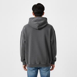 Nouveaux sweats à capuche en molleton brodés délavés à l'acide pour hommes, tendance, décontractés, grande taille, surdimensionnés, lourds - Product Image 4