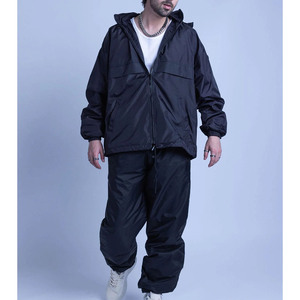 ชุดวอร์มผ้าไนลอนเนื้อแข็งลำลองมีฮู้ดใส่สบายสำหรับทุกเพศชุดฝึกซ้อมสำหรับฟิตเนสคลับ - Product Image 6