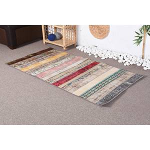 พรมตุรกีโบราณแบบทันสมัยสีเบจลายทางคลาสสิกพื้นที่ขนาดใหญ่2.9x5.6ft ผ้าขนสัตว์ด้านหลังเป็นรูปสี่เหลี่ยมผืนผ้าสำหรับพรมห้องโถงห้อง - Product Image 3