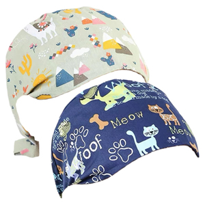 Scrub Caps Women with <b>Sweat</b> <b>Towel</b> Soft Cotton Nursing Hat with Adjustable Strap Ponytail Holder for Work - Product Image 1