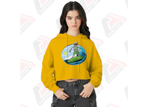 Stylish and Cozy Women's Crop <b>Hoodie</b> 100% Cotton for Winter Layering Embroidered Design Digital Printing Plain Dyed - Product Image 5