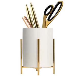 Customizable metal & marble <b>pen</b> holder symbolizes strength, order, and professionalism in your workspace freshly designed stand - Product Image 3