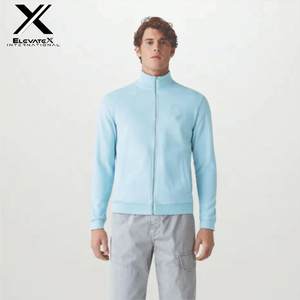 Vente en gros tendance nouvelle fermeture éclair complète US 100% coton col rond thermique décontracté écologique sweat uni teint hiver - Product Image 2