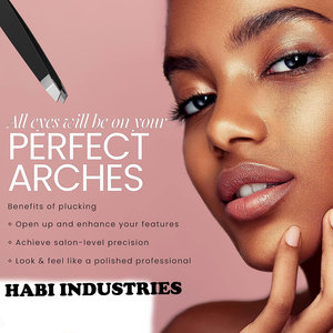 แหนบถอนขนตาแหนบปลายเอียงทำจากสเตนเลสสีดำแบบกำหนดเองแหนบถอนขนตากันไฟฟ้าสถิตสำหรับเครื่องมือความงามแหนบขนตา - Product Image 6