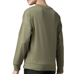 Nuevo diseño Otoño Invierno liso mujer sudadera suelta moda pulóver mujer cuello redondo sudadera - Product Image 4