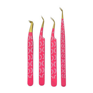 Pinzas de extensión de pestañas personalizadas de acero inoxidable para el cuidado de la belleza OEM/ODM Diseño antideslizante para un uso fácil con puntas de volumen y fibra - Product Image 1