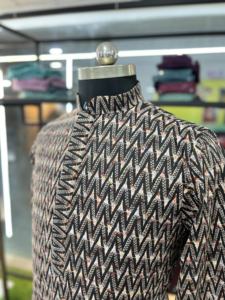 Ensemble de pyjama Kurta indien en coton rayonne pour hommes, fête de mariage traditionnelle, Lakhnavi, Machine lourde, broderie Shifli, travail en relief - Product Image 6