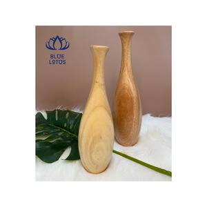 Jarrón de madera de imitación Acajen de forma ovalada, decoración artesanal de Vietnam para tiendas de regalos - Product Image 1