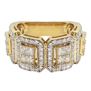 À la mode Hip Hop Ice Out VVS naturel 10K 14K 18K or plein diamant rond et princesse bague de luxe bijoux personnalisés bague pour hommes - Product Image 1
