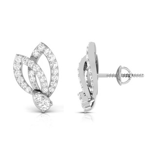 Pendientes Elegantes de Plata de Ley 925 con Incrustaciones de Diamantes de Moissanita, Diseño de Hojas, Estilo Moderno, Lujo, Diseño Gracioso y a la Moda - Product Image 2