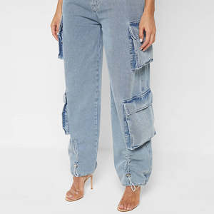 OEM Fashion <b>Y2k</b> Streetwear High Waist <b>Cargo</b> Pantalon Femme <b>Cargo</b> Pants Womans Trousers Denim Pants for Women - Product Image 3
