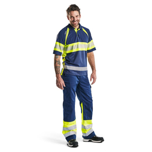 Polo de travail personnalisé à bandes réfléchissantes haute visibilité, respirant, uniforme de sécurité pour la construction et l'industrie - Product Image 6