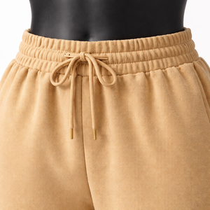 Pantalon de survêtement large personnalisé pour femme, taille élastique avec cordon de serrage, coupe droite, ourlet ouvert, pantalon de détente, vente en gros OEM - Product Image 4