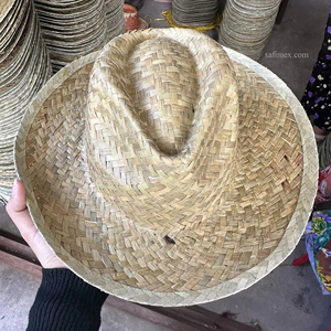 Cowboy Straw <b>Hat</b> From Seagrass Palm Leaf Daily Applicable Sombrero De Paja Cheap Price Handmade in Vietnam - Product Image 1