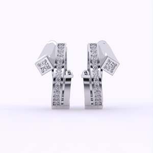 14K/18K Solid <b>Gold</b> Twilight Serenity Lab Grown Diamond <b>Hoops</b> Gorgeous Look VVS-VS Fine Jewelry Perfect For Women And Girls - Product Image 3