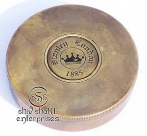 Acabado antiguo latón Stanley London 1885 bolsillo tambor brújula náutica marítima navegación barco brújula para exteriores - Product Image 3