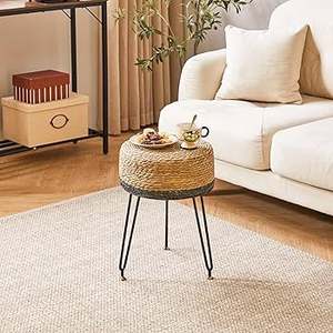 Jacinto de agua Natural otomano forma redonda tejida a mano ligero duradero respetuoso con el medio ambiente perfecto para asientos de decoración costera Bohemia - Product Image 1