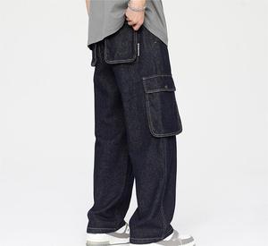 กางเกงยีนส์ขาตรงสไตล์ลำลองของผู้ชายสำหรับฤดูร้อนของ2025กางเกงยีนส์ทรงหลวมทันสมัยซักเสร็จแล้วดูเป็นกระเป๋าแนวสตรีท - Product Image 5