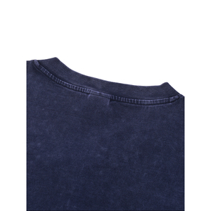 T-shirt en coton décontracté à col en V, effet délavé - Product Image 6