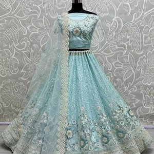 Designer Partywear Lehenga Choli Avec Dori Et Fancy Sequence Work - Product Image 1
