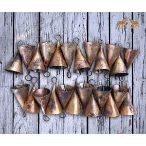 Recycled Iron Rustic Jingle <b>Bells</b> Cone Shape Craft Tools & Supplies 1.75 Inches Lot - Product Image 4