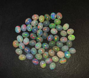 Haute qualité 5 pièces 9*11MM 10CT ovale Cabochon naturel éthiopien opale et améthyste IGI certifié lâche poire pierres précieuses Lot pour bijoux - Product Image 2