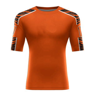 Vêtements de sport pour hommes, course à pied en plein air, fitness, protection solaire UPF 50+, respirant, écologique, short rash guard, 85% nylon 15% - Product Image 4