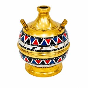 Ensemble de chicha portable de luxe en laiton doré avec spirale et nacre - Product Image 4