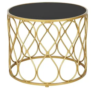 Table basse en laiton et marbre Top Trending Table d'appoint fabriquée avec du marbre noir de haute qualité Design personnalisé pour la décoration - Product Image 1