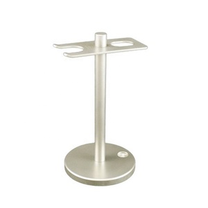 Soporte de afeitado de acero cromado, soporte de maquinilla de afeitar de aleación de lujo, suministros de peluquero al por mayor - Product Image 1