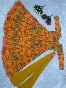 ชุดราตรีพิมพ์ลายดิจิทัลมีระบายทรงจอร์เจียสำหรับงานปาร์ตี้ดีไซน์เนอร์ - Product Image 2