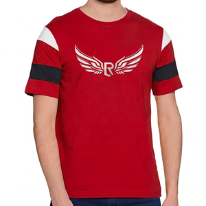 Men's Orange Short Sleeve T-<b>Shirt</b> with White Logo Casual O-Neck Jersey Fit 100% Cotton Knitted Eco-Friendly Breathable - Product Image 4