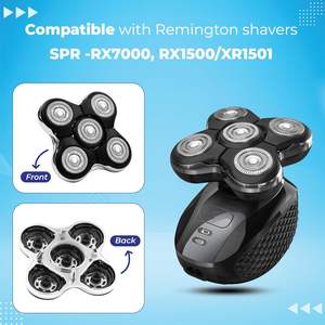 Lot de 2 têtes de rasoir de rechange à 5 lames doubles pour rasoirs électriques, étanches IPX7, pour rasoir rotatif, utilisation sur le visage - Product Image 5