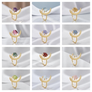 925 Silver Raw Amethyst Birthstone Crescent <b>Moon</b> <b>Ring</b> Handmade Gemstone <b>Ring</b> Jewelry Prong Setting Gemstone <b>Rings</b> - Product Image 2