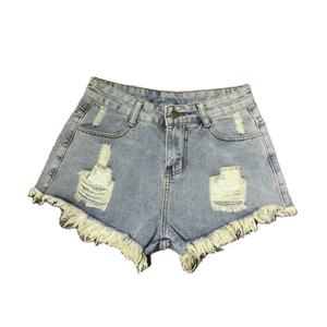 Pantalones cortos de mezclilla Mujer Versión coreana corta Borde crudo Pierna ancha Suelta Tallas grandes Pantalones cortos de mezclilla Pantalones cortos Casuales - Product Image 1