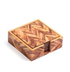 100% sous-verres en bois naturel Design Simple fait à la main en forme de carré vaisselle décor pour bureau à domicile Restaurant et hôtels décor - Product Image 6