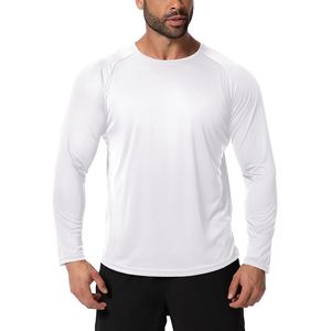 Wholesale Fitness Clothing 140 Gsm High Elastic Solid Color <b>Long</b>-<b>Sleeved</b> Gym t Shirt for <b>Men</b> - Product Image 4