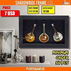 Cadre de boîte d'ombre 3 guitare portugais taille moyenne pour décoration murale décoration de la maison - Product Image 2