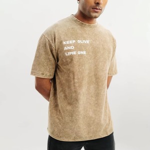 T-shirt pour homme en polyester/coton avec logo personnalisé de haute qualité, col en O, épaules tombantes, manches courtes, anti-rides - Product Image 2